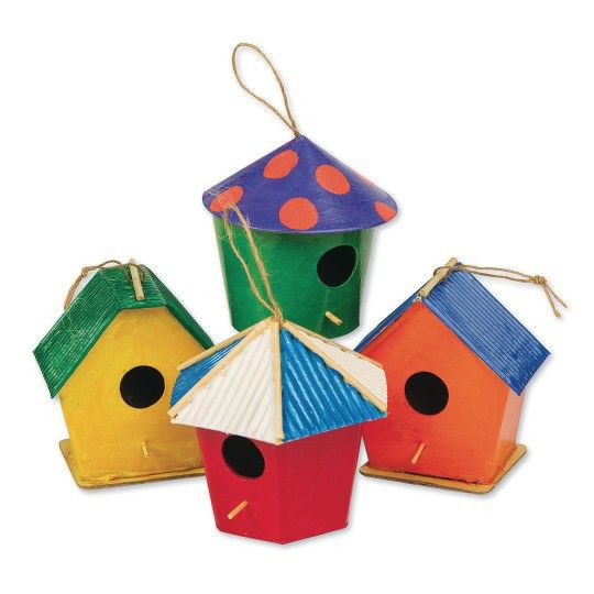 Craft Kits & Projects |  Paper Mache Mini Birdhouses (Pack of 12) Craft Kits & Projects Craft Kits & Projects