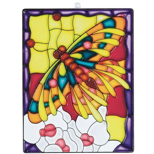 Craft Kits & Projects |  Stain-A-Frame Set – Butterfly Scene (Pack of 12) Craft Kits & Projects Craft Kits & Projects