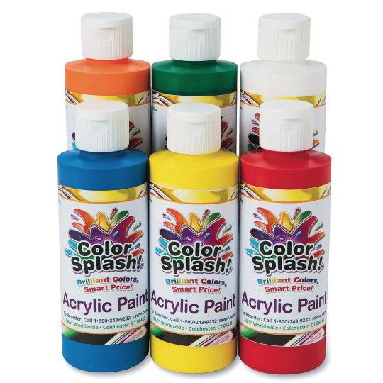 Craft Supplies |   Acrylic Paint Assortment, 8-oz. (Set of 6) Craft Supplies Craft Supplies