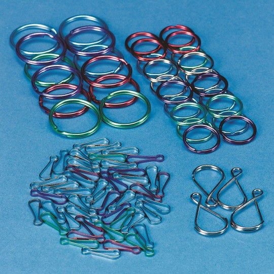 Craft Supplies |  Colorful Findings – Split Rings, Lanyard Hooks & Key Ring Assortment (Pack of 80) Craft Supplies Craft Supplies