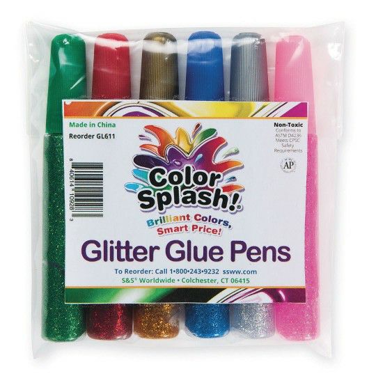 Craft Supplies |   Glitter Glue Pens (Set of 6) Craft Supplies Craft Supplies