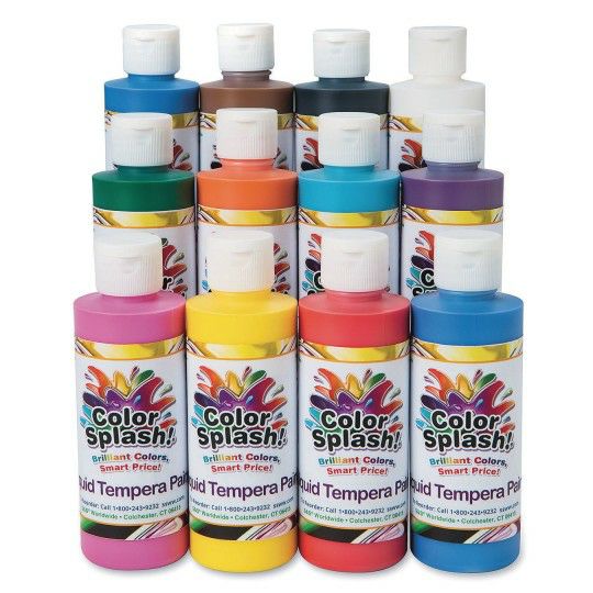 Craft Supplies |   Liquid Tempera Paint Assortment, 8 oz. (Pack of 12) Craft Supplies Craft Supplies