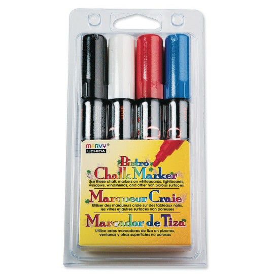 Craft Supplies |  Marvy Bistro Chalk Markers, Basic (Set of 4) Craft Supplies Craft Supplies