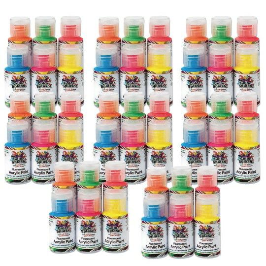 Craft Supplies |   Neon Acrylic Paint Pass Around Pack, 1 oz. (Pack of 48) Craft Supplies Craft Supplies