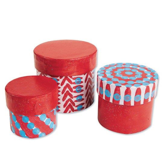 Craft Supplies |  Paper Mache Nested Boxes – Round (Set of 3) Craft Supplies Craft Supplies