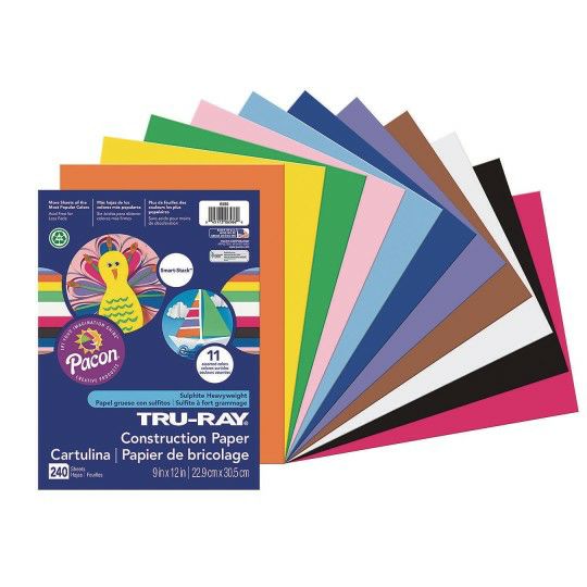 Craft Supplies |   Sulphite Construction Paper, 9″ x 12″ (Pack of 240) Craft Supplies Craft Supplies