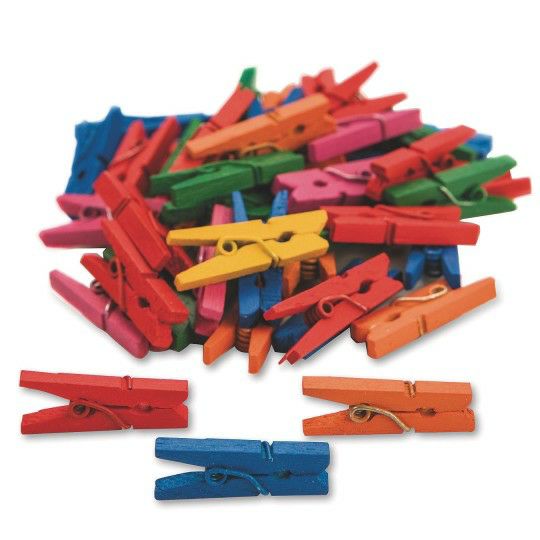 Craft Supplies |  Tiny Spring Clothespins, Colored (Pack of 50) Craft Supplies Craft Supplies