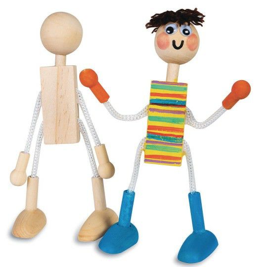 Craft Supplies |  Unfinished Posable Wood Dolls (Pack of 6) Craft Supplies Craft Supplies