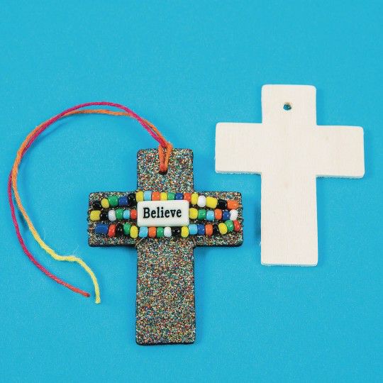 Craft Supplies |  Unfinished Wood Cross Pendants (Pack of 16) Craft Supplies Craft Supplies