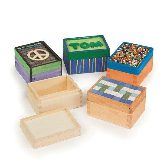 Craft Supplies |  Unfinished Wood Trinket Boxes (Pack of 12) Craft Supplies Craft Supplies