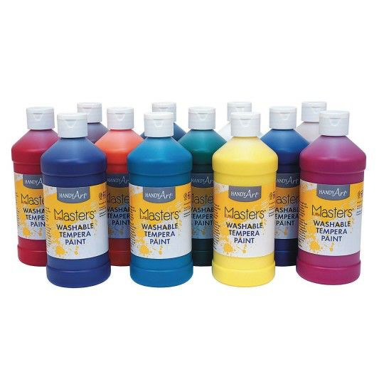 Craft Supplies |   Washable Tempera, 16 oz. (Set of 12) Craft Supplies Craft Supplies