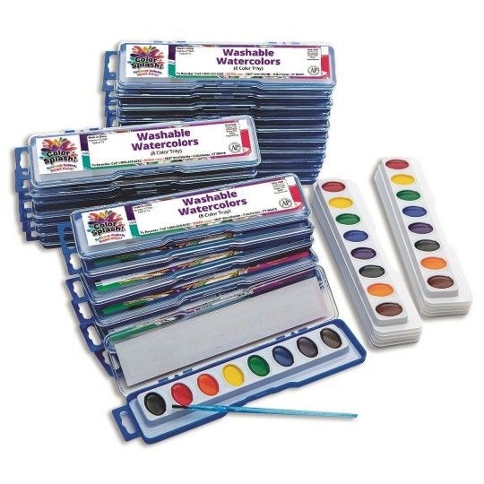 Craft Supplies |   Washable Watercolor Mega Pack, 8-Color Trays with Refills (Pack of 36) Craft Supplies Craft Supplies