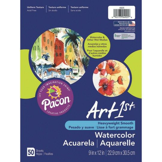 Craft Supplies |   Watercolor Paper, 9” x 12” (Pack of 50) Craft Supplies Craft Supplies