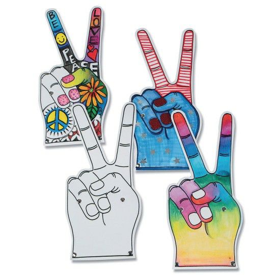 Ed Supplies & Early Childhood |  Peace Sign Foam Fingers (Pack of 12) Ed Supplies & Early Childhood Ed Supplies & Early Childhood