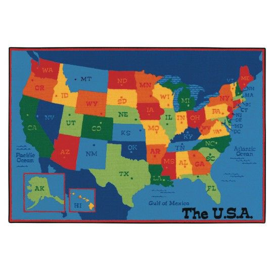 Furniture |  USA Map Kids Value Rug, 4′ x 6′ Furniture Furniture