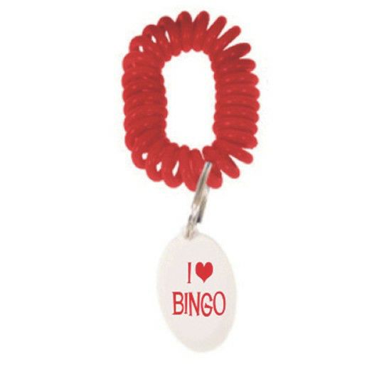 Games |  Coil Bracelet with “I Love Bingo” Keytag (Pack of 12) Games Games