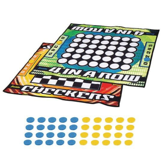 Games |  Franklin Sports 2-in-1 Checkers and Four in a Row Mat Game Games Games