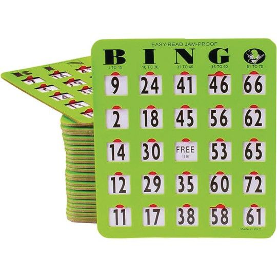 Games |  Oversized EZ Read Jam-Proof Bingo Shutter Cards (Pack of 25) Games Games