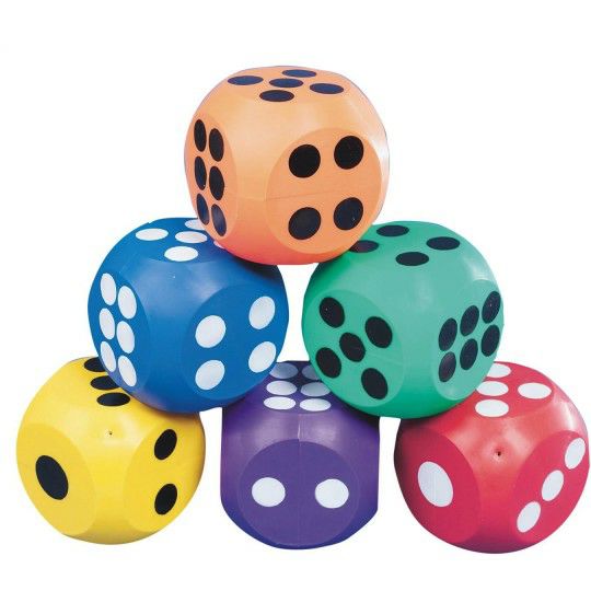 Games |  Soft Vinyl Dice, 4” (Set of 6) Games Games