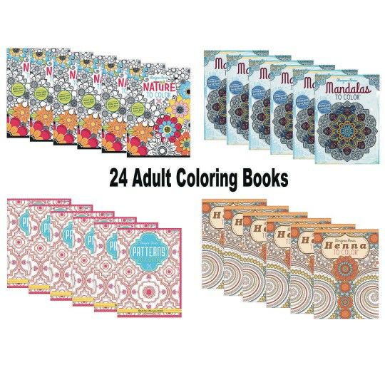 Party & Novelty |  Adult Coloring Books Easy Pack (Pack of 24) Games & Sports Supplies Party & Novelty