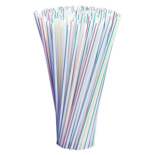 Party & Novelty |  Assorted Color Striped Plastic Straws (Pack of 100) Games & Sports Supplies Party & Novelty