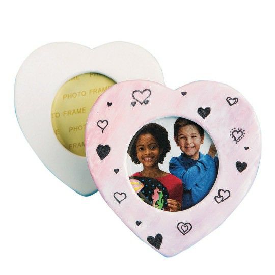 Party & Novelty |   Ceramic Bisque Heart Frame (Pack of 24) Games & Sports Supplies Party & Novelty