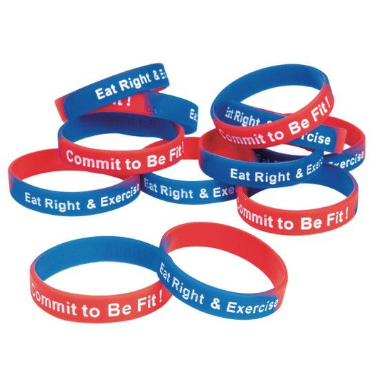 Party & Novelty |  Commit To Be Fit Youth Bracelet (Pack of 12) Games & Sports Supplies Party & Novelty