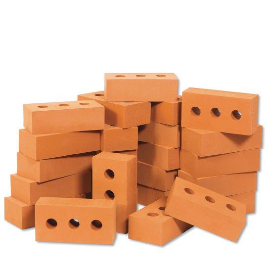 Party & Novelty |  Foam Brick Building Block Set – Actual Brick Size, for Construction and Stacking (Set of 25) Games & Sports Supplies Party & Novelty