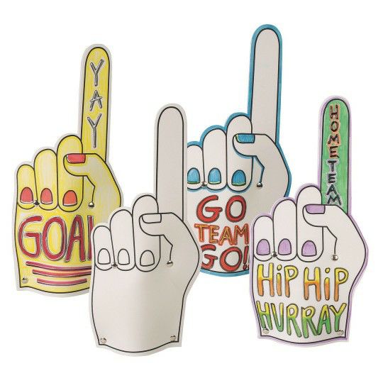 Party & Novelty |  Go Team Foam Fingers (Pack of 12) Games & Sports Supplies Party & Novelty