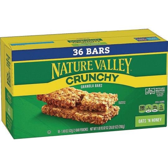 Party & Novelty |   Granola Bars, Oats & Honey (Box of 18) Games & Sports Supplies Party & Novelty