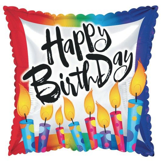 Party & Novelty |  Happy Birthday Mylar Square Balloons, Blow out the Candles, 17” (Pack of 10) Games & Sports Supplies Party & Novelty