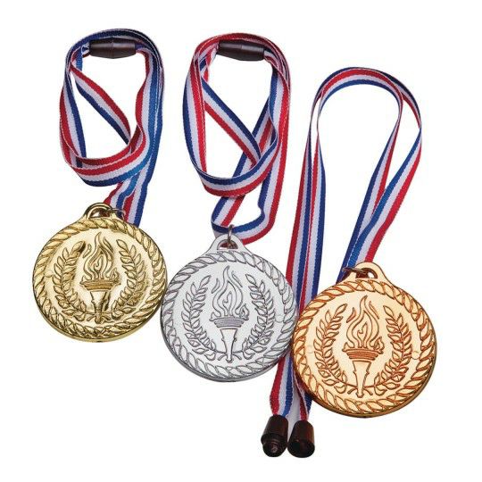 Party & Novelty |  Olympic Style Award Medals with Breakaway Closure (Pack of 12) Games & Sports Supplies Party & Novelty