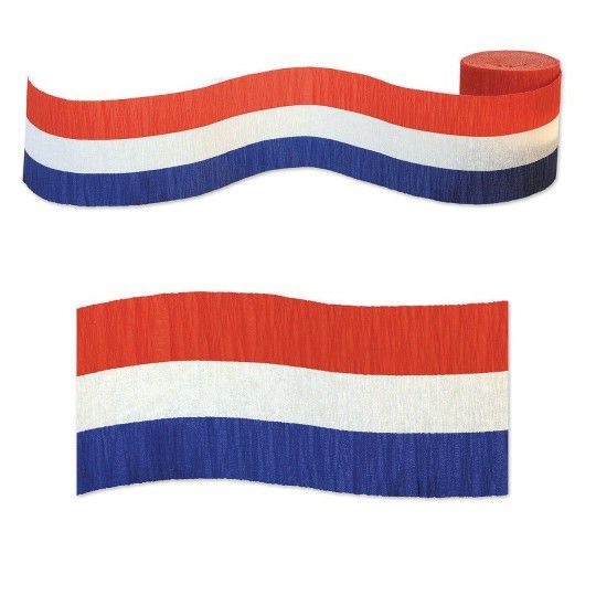 Party & Novelty |  Patriotic Crepe Streamers (Pack of 12) Games & Sports Supplies Party & Novelty