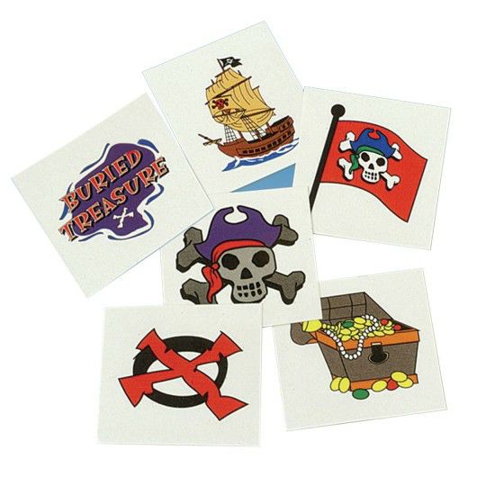 Party & Novelty |  Pirate Tattoos (Pack of 144) Games & Sports Supplies Party & Novelty