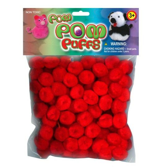 Party & Novelty |  Red Pom Poms, 1/2″ Games & Sports Supplies Party & Novelty