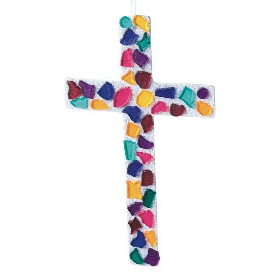 Party & Novelty |  Sparkling Tile Cross Craft Kit (Pack of 24) Games & Sports Supplies Party & Novelty