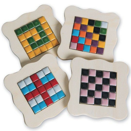 Party & Novelty |  Tiny Tile Coasters Craft Kit (Pack of 16) Games & Sports Supplies Party & Novelty