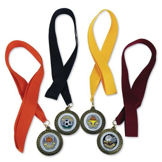 Party & Novelty |  Track & Field Award Medals with Neck Ribbons (Pack of 6) Games & Sports Supplies Party & Novelty