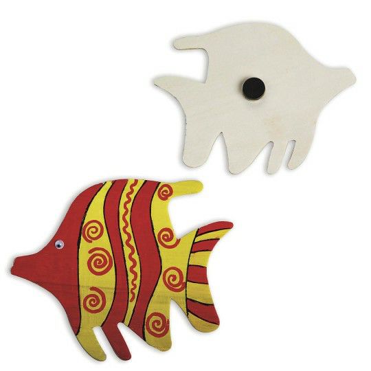 Party & Novelty |  Tropical Fish Wood Magnet Craft Kit (Pack of 12) Games & Sports Supplies Party & Novelty