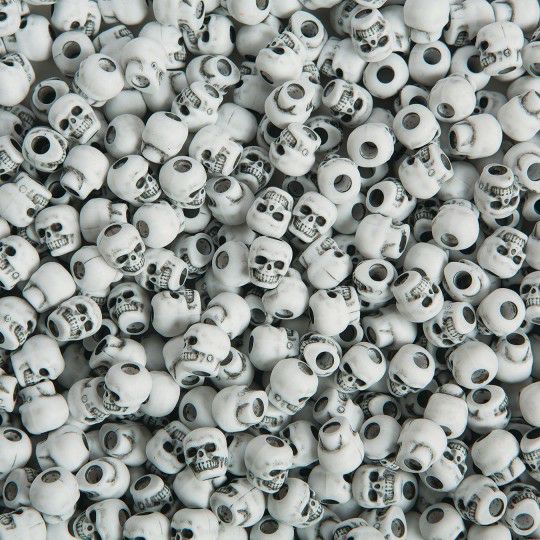 Party & Novelty |  White Skull Beads 1/2-lb Bag Games & Sports Supplies Party & Novelty