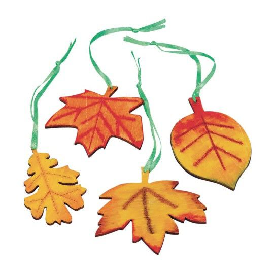 Party & Novelty |  Wood Leaves Craft Kit (Pack of 48) Games & Sports Supplies Party & Novelty