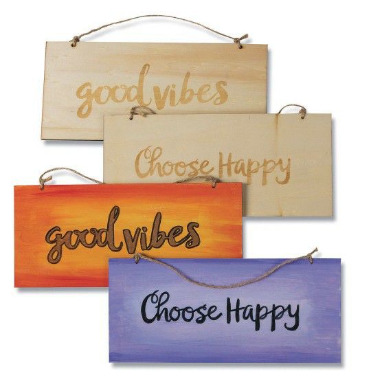 Senior Activities |  Double Sided Wood Plaques: Positive (Pack of 6) Games & Sports Supplies Senior Activities