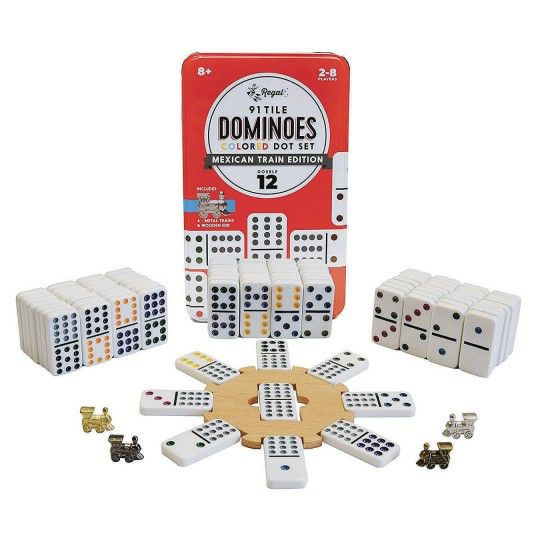 Senior Activities |  Double Twelve Dominoes In a Tin Games & Sports Supplies Senior Activities