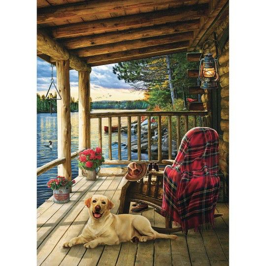 Senior Activities |  Lake Cabin Labradors 35-Piece Tray Puzzle Games & Sports Supplies Senior Activities