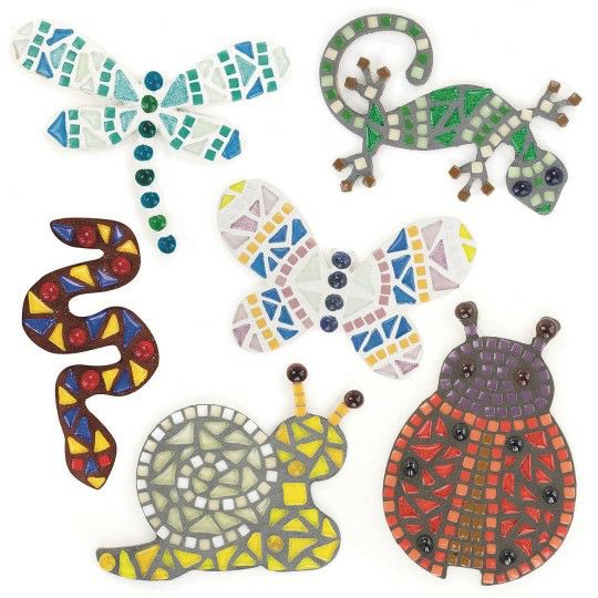 Senior Activities |  Mosaic Garden Buddies Craft Kit (Pack of 6) Games & Sports Supplies Senior Activities