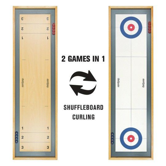 Senior Activities |  Shuffleboard and Curling 2 in 1 Wooden Tabletop Game Games & Sports Supplies Senior Activities