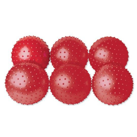 Senior Activities |  Spiky Inflatable Vinyl Red Play Balls (Set of 6) Games & Sports Supplies Senior Activities