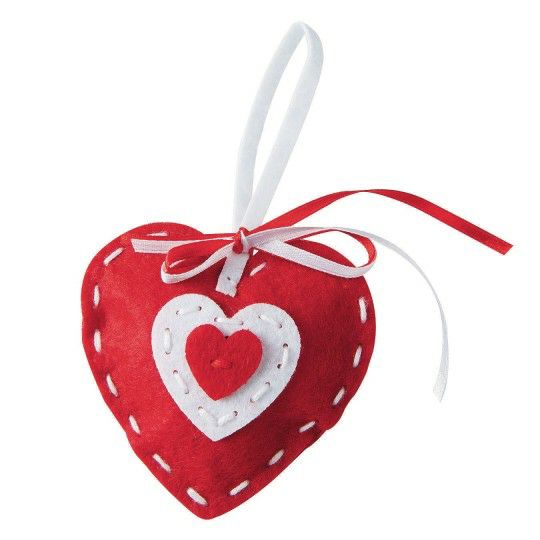 Senior Activities |  Stitched Heart Ornament Craft Kit (Pack of 12) Games & Sports Supplies Senior Activities