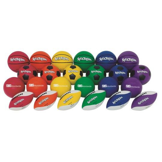 Sports & PE |  Intermediate Size Rubber Sports Ball Easy Pack (Pack of 24) Games & Sports Supplies Sports & PE