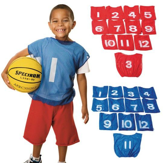 Sports & PE |  Youth Numbered Mesh Pinnies (Pack of 12) Games & Sports Supplies Sports & PE